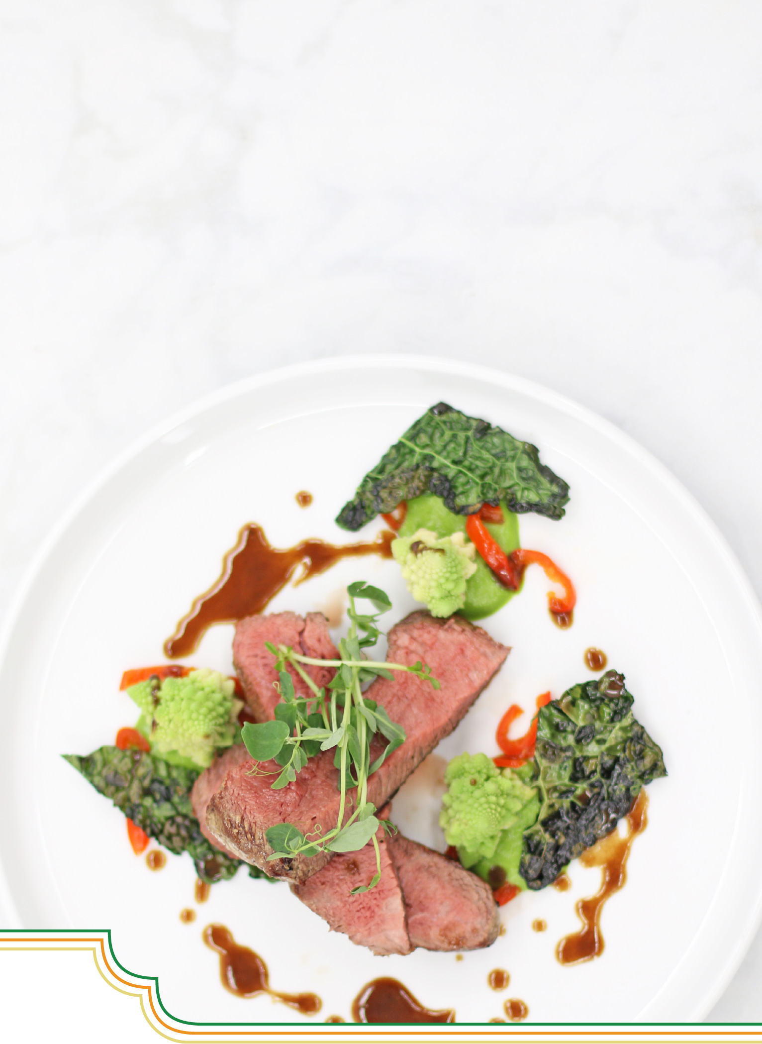 Irish Nature Beef Flat Iron Steak with Romanesco